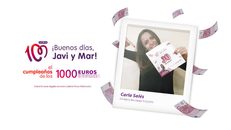 ¡Carla Salés ganadora de El cumpleaños de los 1.000 euros!