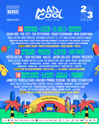 Cartel completo del Mad Cool Festival 2023: CADENA 100 presenta los conciertos de Robbie Williams y Sam Smith