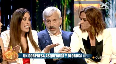 Isabel Rábago, Carlos Sobera y Toñi Moreno en 'Supervivientes 2019'