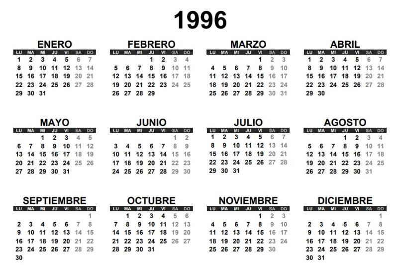 El calendario de 1996 te vale para 2024 y esta es la cifra que se está pagando en Internet por ellos