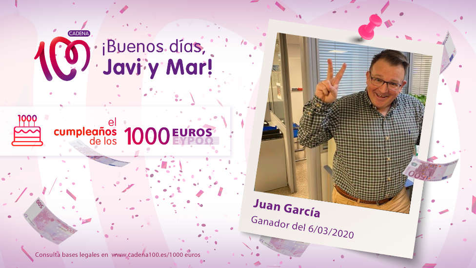 ¡Juan García ha ganado 1.000 euros!