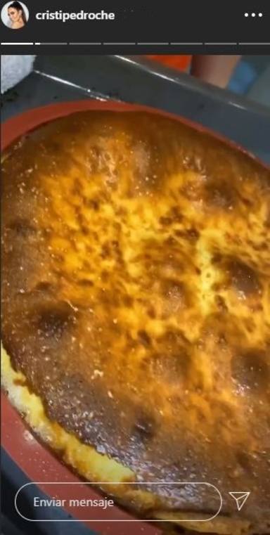 Cristina Pedroche enseña orgullosa el resultado de su tarta de queso