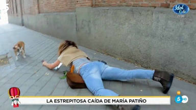 María Patiño se cae