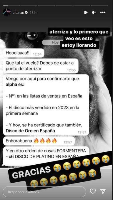 Aitana celebra en Instagram el triple hito que ha logrado con Alpha en apenas diez días