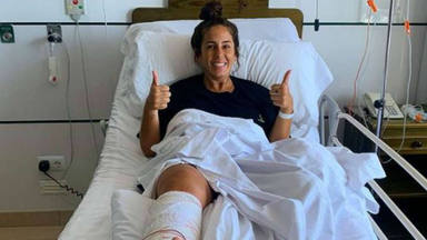 Anabel Pantoja muestra el resultado de su operación de peroné