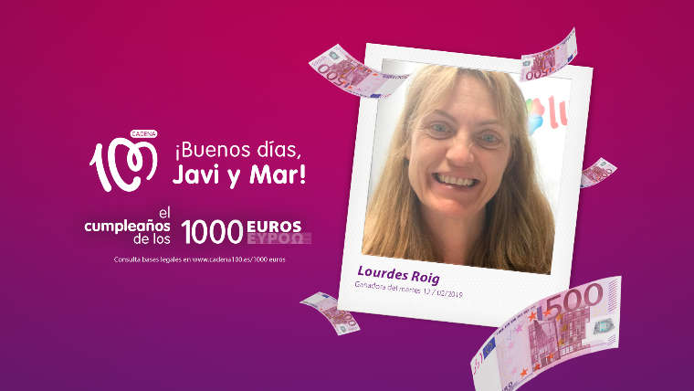 ¡Lourdes Roig, ganadora de El cumpleaños de los 1.000 euros!