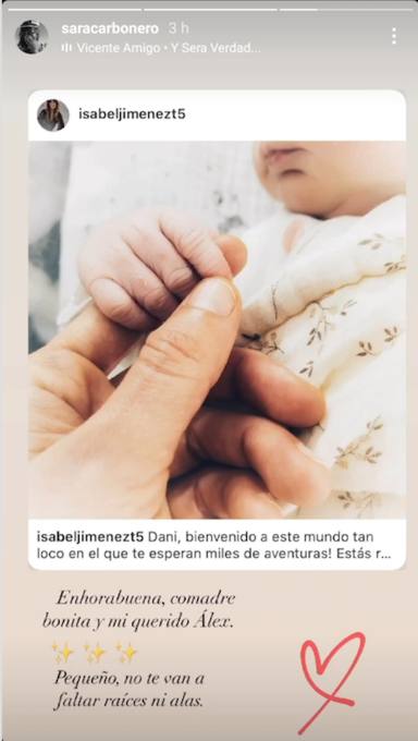 Sara Carbonero felicita el nacimietno del hijo de Isabel Jiménez