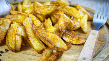 Peligro patatas fritas doradas
