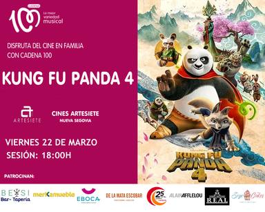 CADENA 100 Segovia te invita al cine a ver Kung Fu Panda 4, el último estreno de la factoría de Disney
