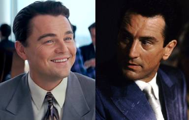 Leonardo DiCaprio en 'El lobo de Wall Street' y Robert De Niro en 'Uno de los nuestros'