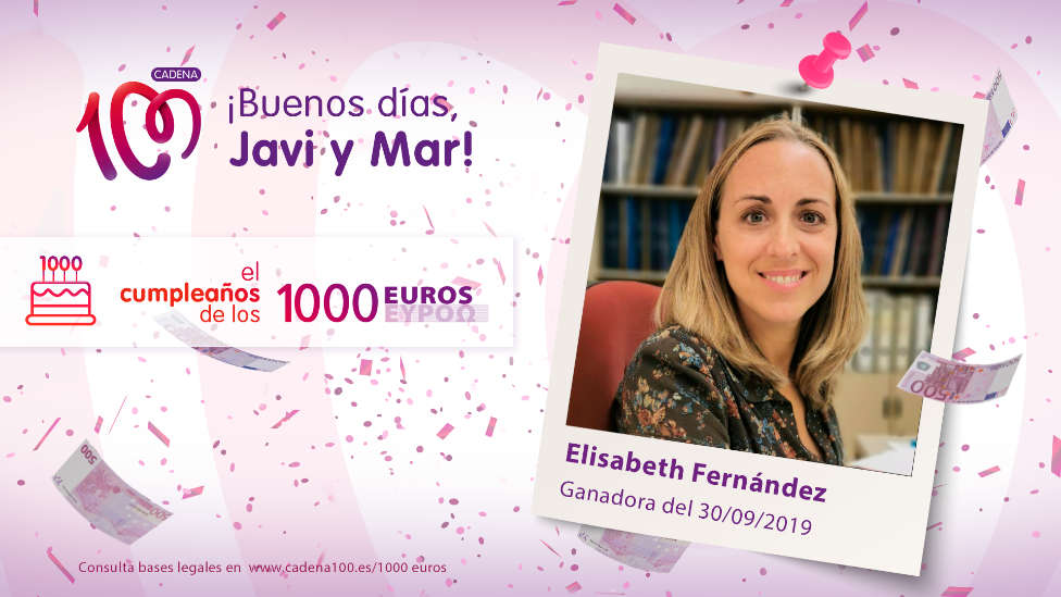 ¡Elisabeth Fernández ha ganado 1.000 euros!