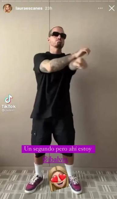 J Balvin imitando el baile de Laura Escanes en Instagram