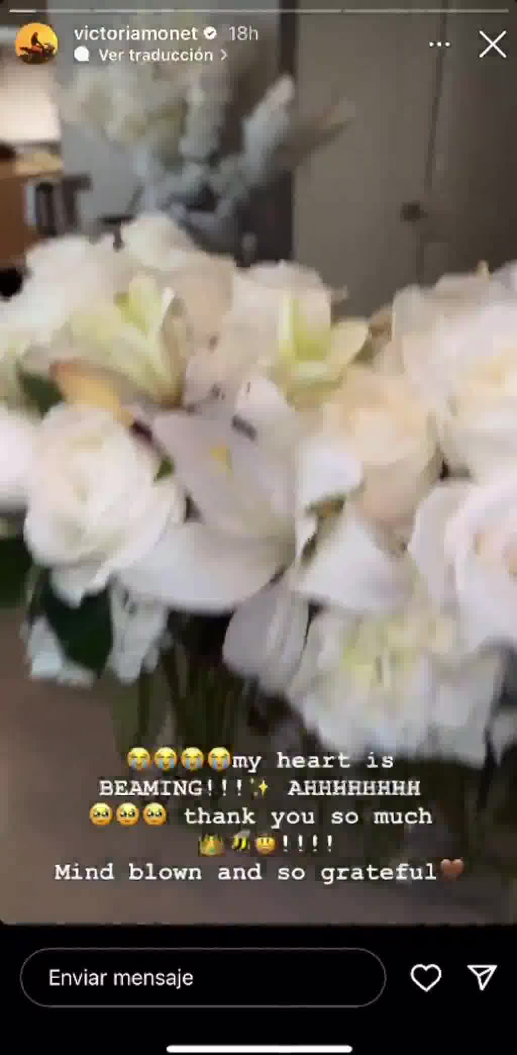Victoria Mónet comparte sus emociones tras recibir las flores de Beyoncé