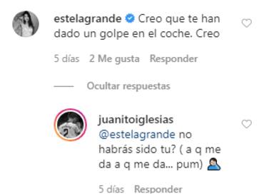 Instagram: Estela Grande y el futbolista Juan Iglesias se comentan
