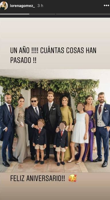 La polémica foto de Lorena Gómez sobre la boda de Pilar y Ramos