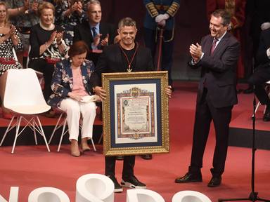 The singer Alejandro Sanz receives the gold medal of the city of Seville that names him as an adopted son, Thursday, May 30, 2019