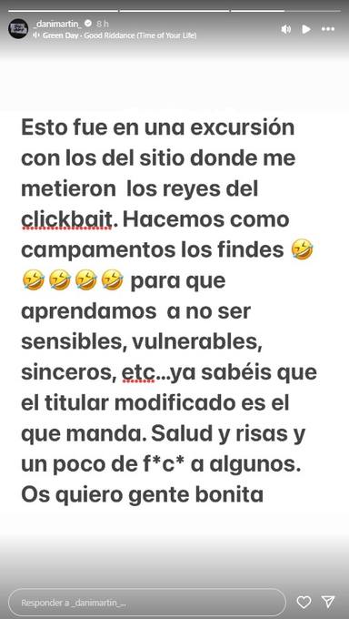 Dani Martín vuelve a la carga contra el clickbait en una publicación de su cuenta de Instagram