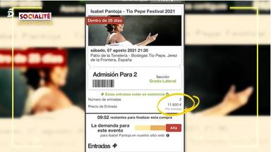 Imagen del precio desorbitado por una entrada para ver a Isabel Pantoja en concierto en Jerez de la Frontera