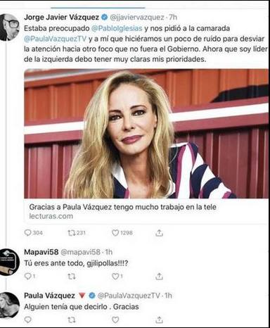 Paula Vázquez responde a Jorge Javier Vázquez