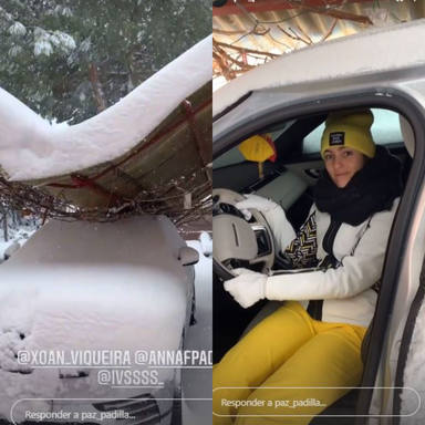 El coche de Paz Padilla sufre desperfectos por la nieve