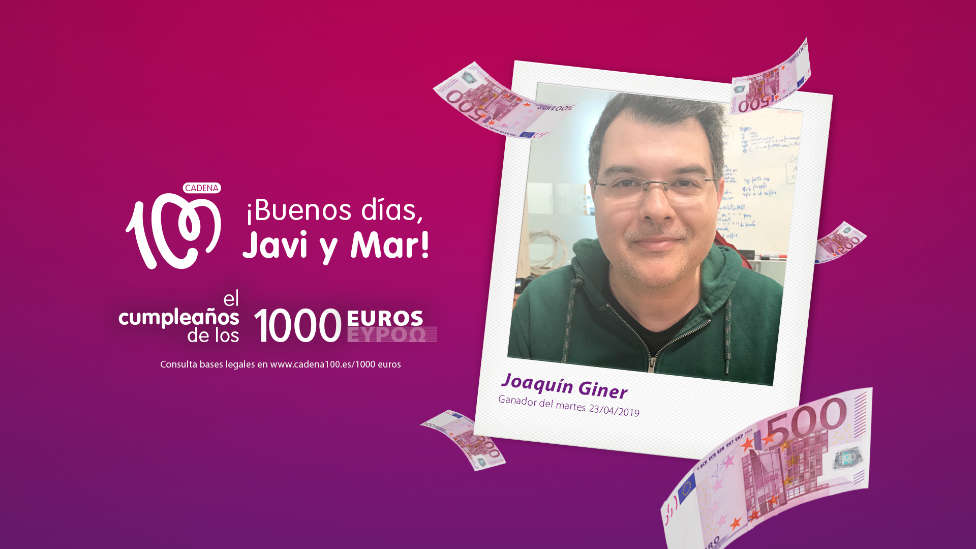 ¡Joaquin Giner ha ganado El cumpleaños de los 1.000 euros!