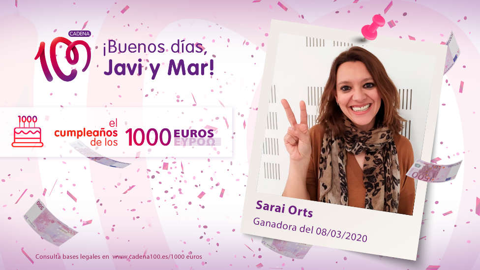 ¡Sarai Orts ha ganado 1.000 euros!