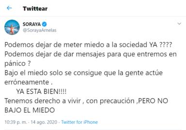 Twitter: Soraya estalla contra el Gobierno