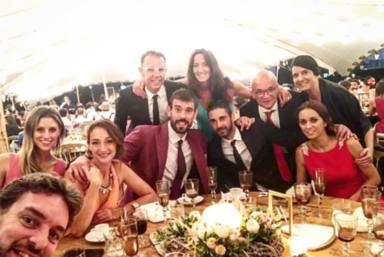 Marc Gasol y Cristina Blesa en la boda de Sergio Llul