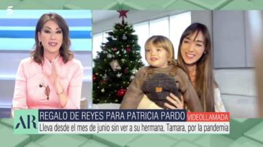Patricia Pardo emocionada por la video llamada de su hermana