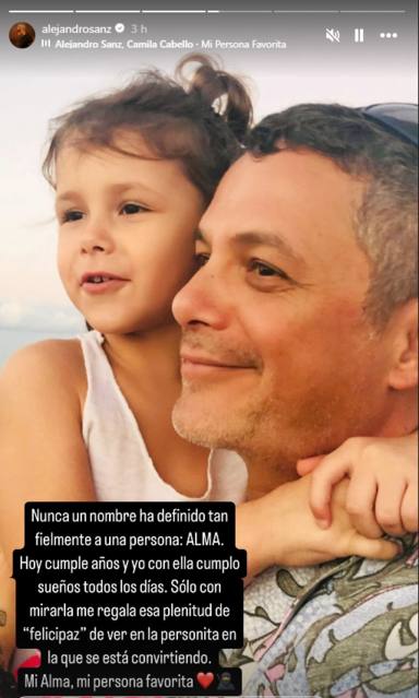 La tierna felicitación de Alejandro Sanz a su hija Alma