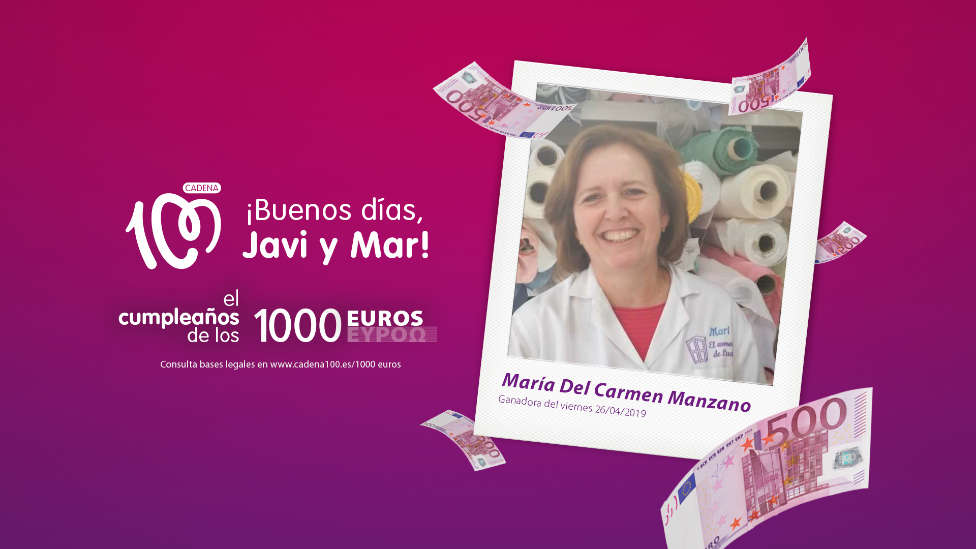 ¡María Del Carmen Manzano de Córdoba ha ganado 1.000 euros!