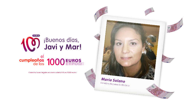 ¡María Solano, ganadora de 1.000 euros!