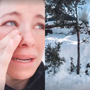 Soraya Arnelas llora por los destrozos de la nieve en la naturaleza