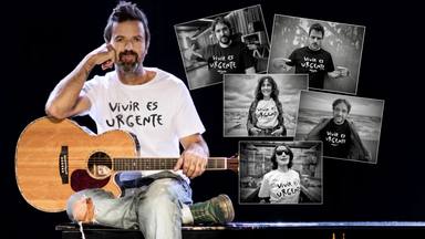 Varios amigos de Pau Donés con la camiseta 'Vivir es urgente' para continuar en su lucha contra el cáncer