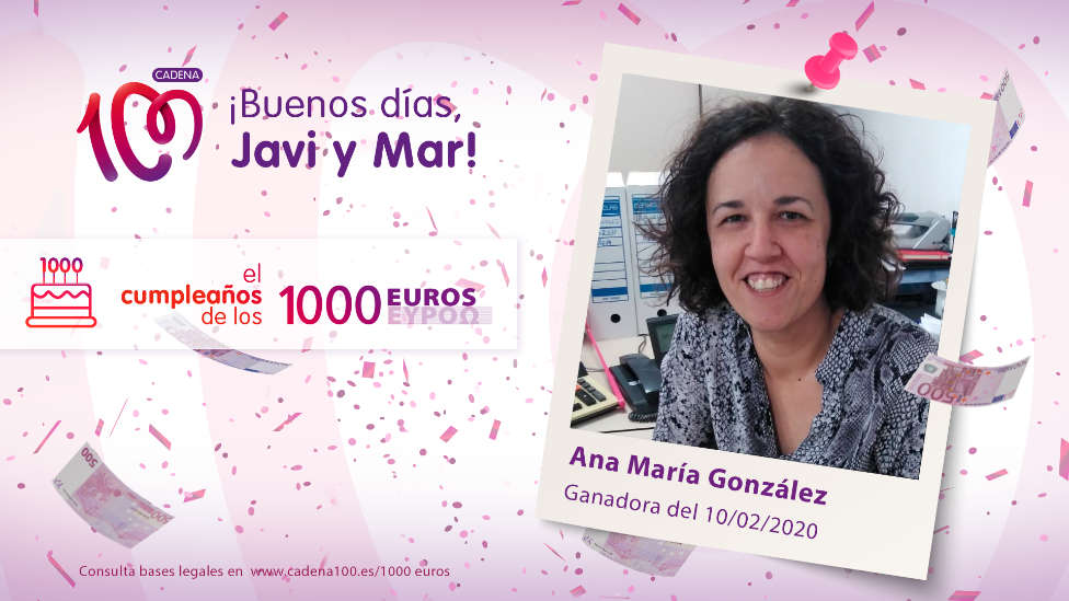 ¡Ana María González es la ganadora de 1.000 euros!