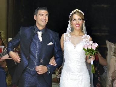 José Antonio Reyes y Noelia López en el día de su boda