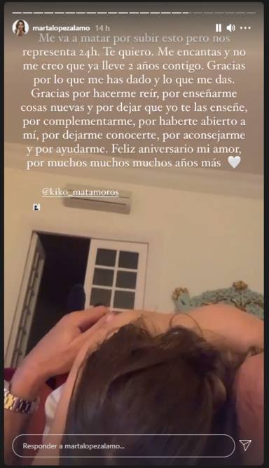 El romántico gesto de Marta López Álamo que podría no gustar nada a Kiko Matamoros: “Me va a matar”