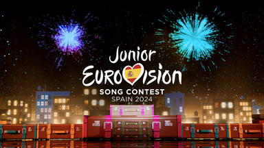 Logo de Eurovision Junior con los colores de la bandera española