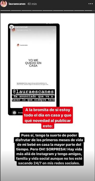 Laura Escanes y el lema de yomequedoencasa