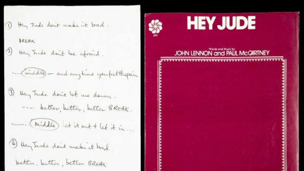 El manuscrito de 'Hey Jude' ha sido vendido por un gran precio