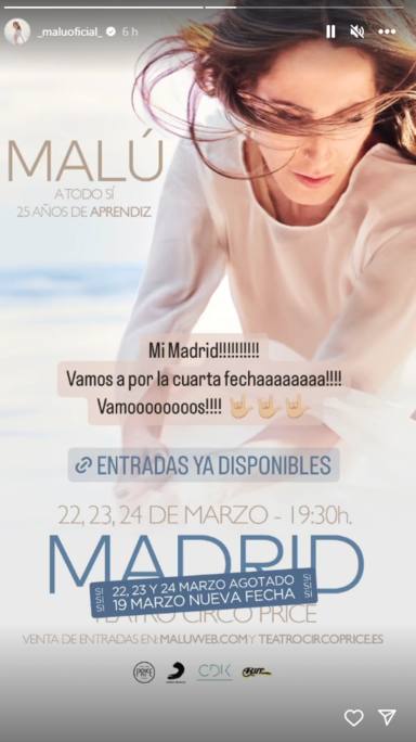 Malú añade una cuarta fecha a su gira en Madrid