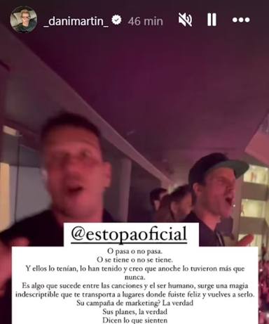 Dani Martín y el emotivo mensaje de admiración a Estopa tras su concierto en el Metropolitano de Madrid