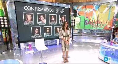 Irene Junquera en la pantalla de Sálvame de confirmados en GH VIP 7