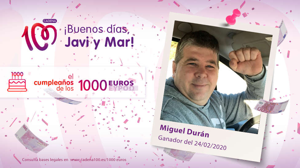 ¡Miguel Durán ha ganado 1.000 euros!