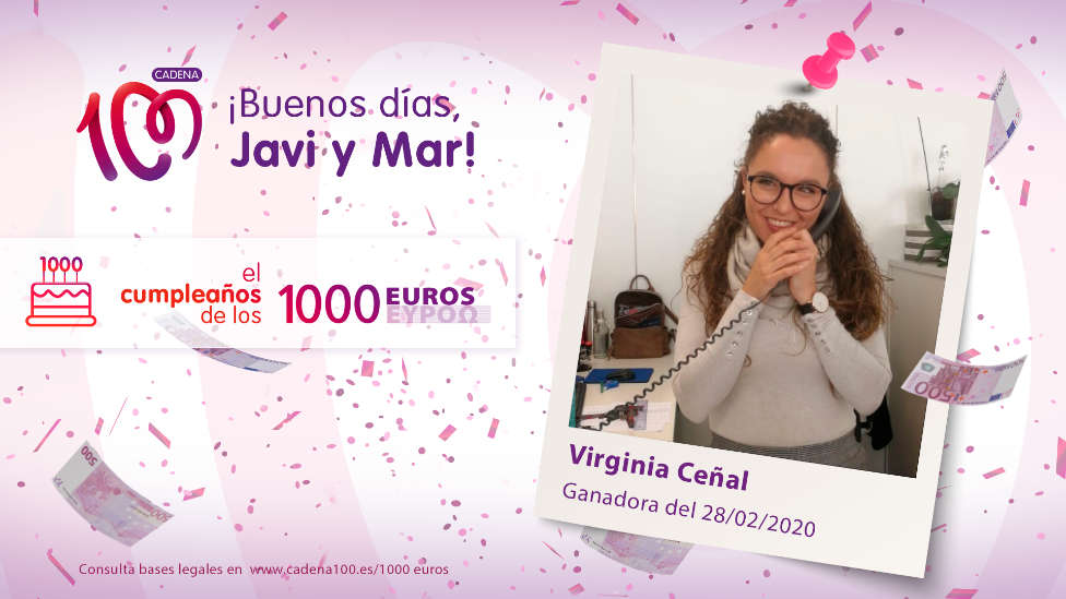 ¡Virginia Ceñas ha ganado 1.000 euros!