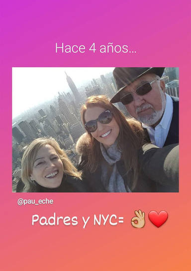 Paula Echevarría con sus padres en Nueva York