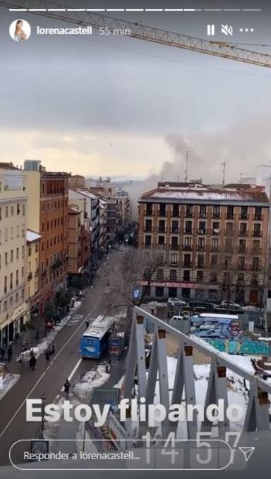 Explosión Madrid desde la casa de Lorena Castell