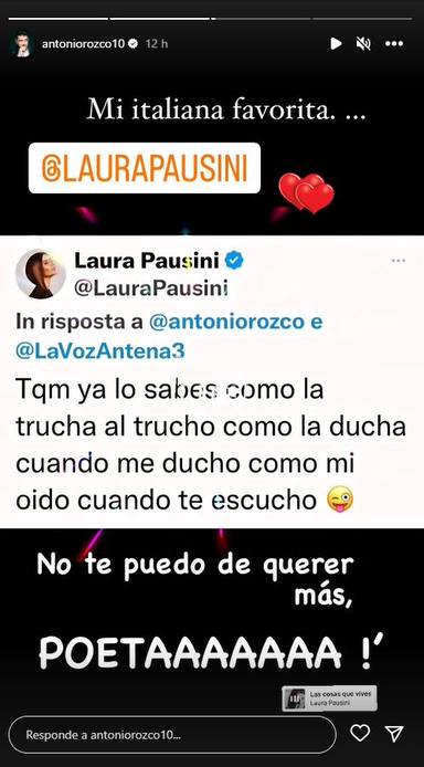 El cruce de piropos de Antonio Orozco y Laura Pausini tras un momentazo vivido en La Voz