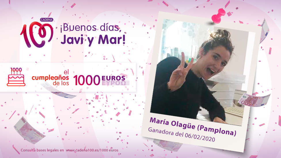 ¡María Olagüe ha ganado 1.000 euros!