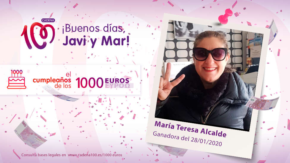 ¡María Teresa Alcalde ha ganado 1.000 euros!